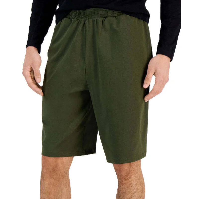 Men’s lightweight pleated pants-Id Ideology Men's Regular Fit Jersey Knit Shorts Green Size Large