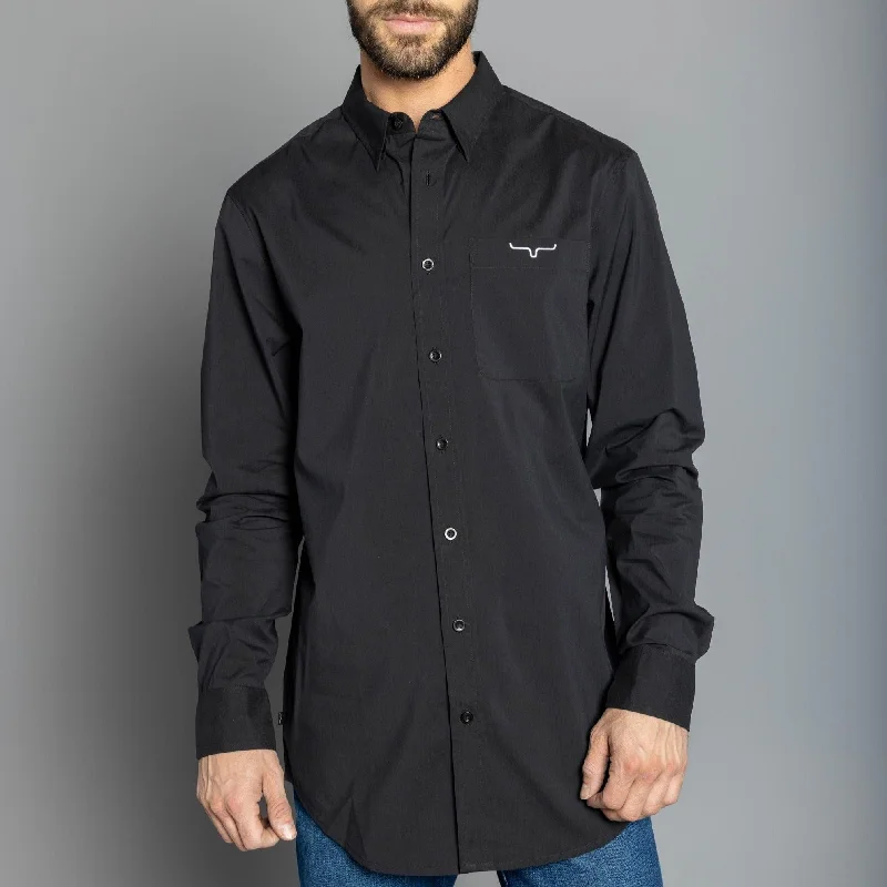 Men’s trendy corduroy button-up-Kimes Ranch Men's Button Down Team Shirt in Black