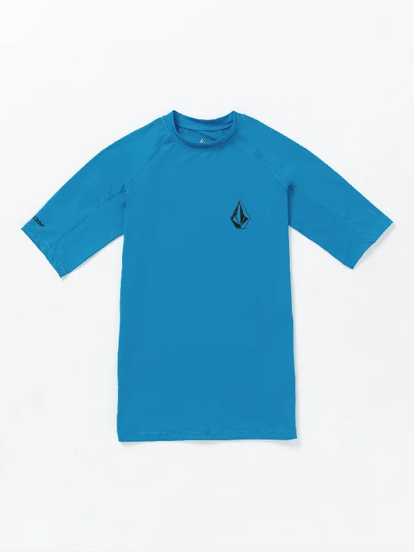 Men’s lightweight herringbone shirt-Lido Short Sleeve Shirt - Tidal Blue