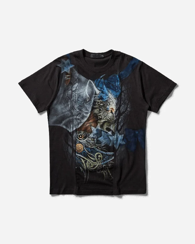 Men’s soft faded top-Men's Mia Phantasy T-Shirt Black / Blue