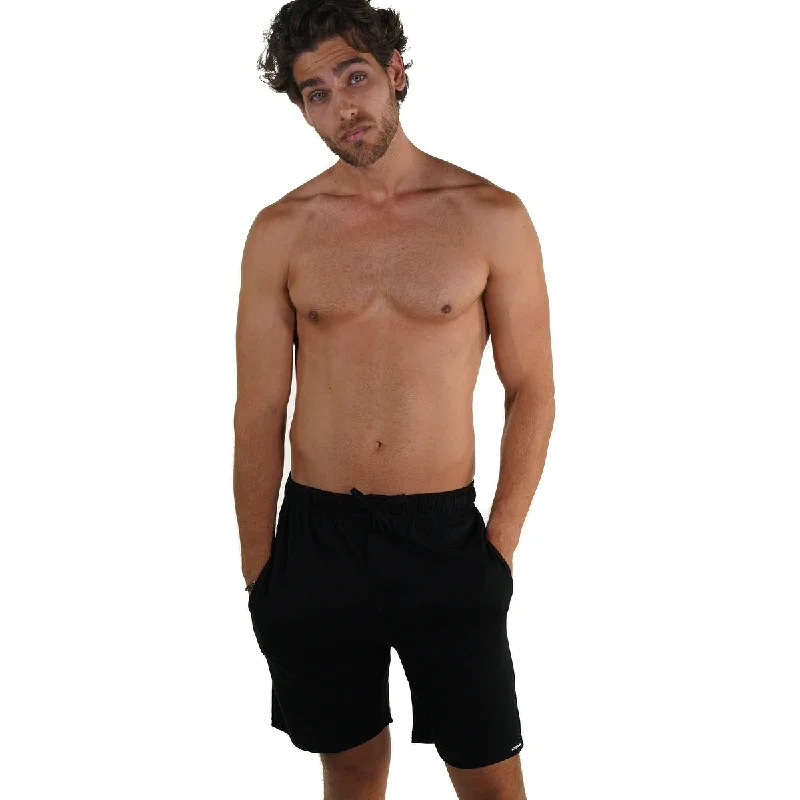 Men’s casual pleated pants-Members Only Men's Relaxed Comfortable Fit Pajama Shorts Black Size X-Large