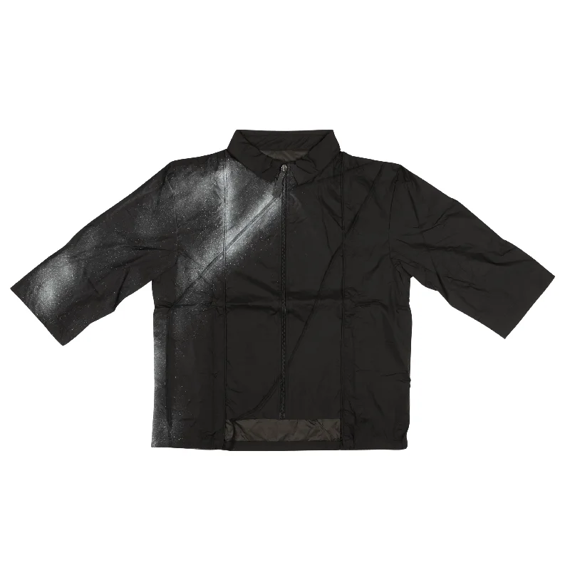 Men’s soft poplin shirt-Men's Black Spray Paint Logo Track Shirt