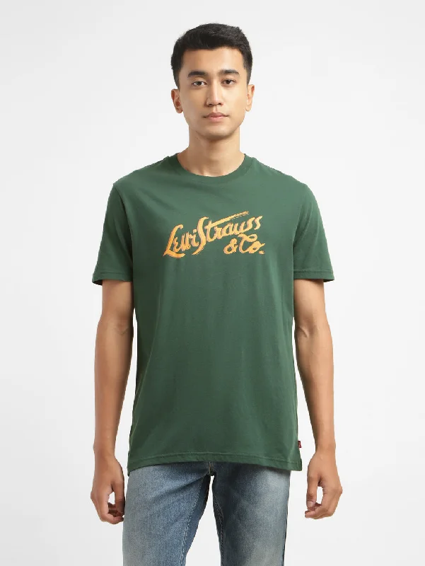 Men’s lightweight tropical tee-Men's Brand Logo Crew Neck T-shirt