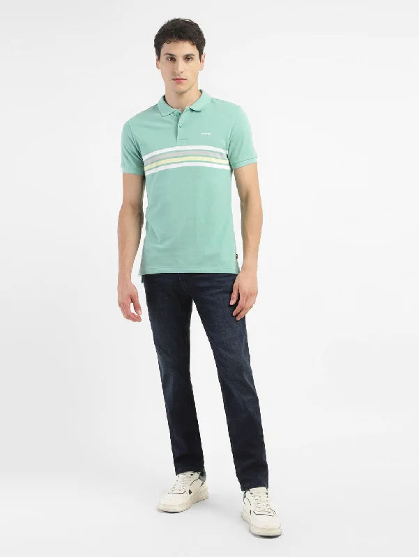 Men’s breathable tropical top-Men's Striped Polo T-shirt