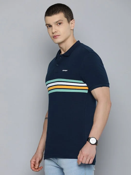 Men’s bright performance top-Men's Striped Polo T-shirt