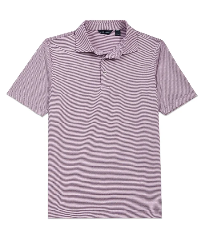 Men’s stylish twill shirt-Micro Stripe Performance Polo, Grapeade