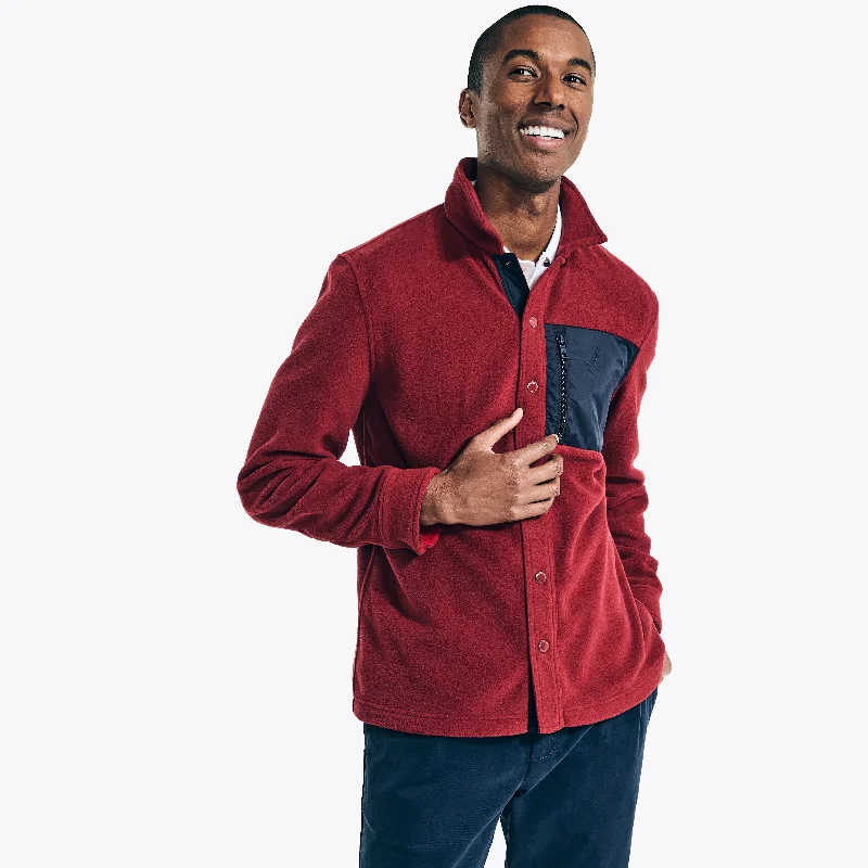 Men’s bold twill shirt-Nautica Mens Big & Tall Nautex Fleece Shirt