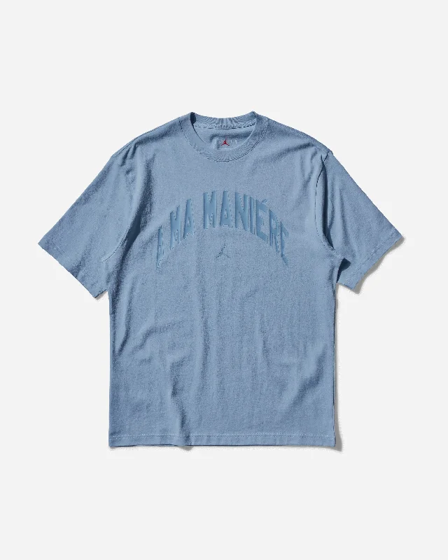 Men’s durable slim shirt-Men's A Ma Maniére Logo T-Shirt Light Armory Blue