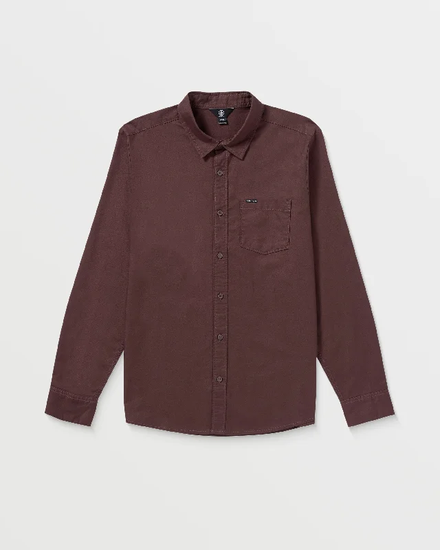 Men’s lightweight seersucker shirt-Orion Long Sleeve Shirt - Pumice