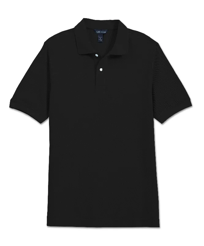 Men’s bold twill shirt-Pima Pique Polo, Black