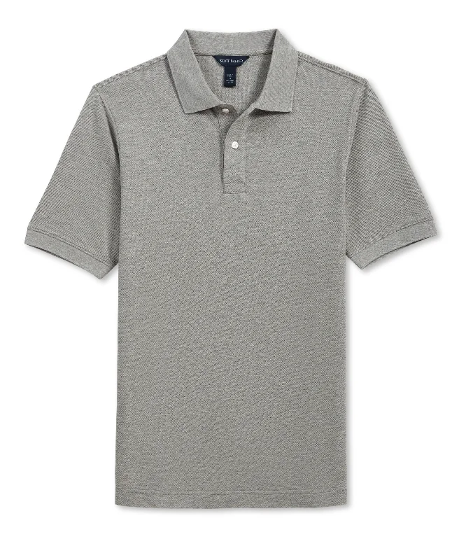 Men’s bright herringbone shirt-Pima Pique Polo, Grey Heather