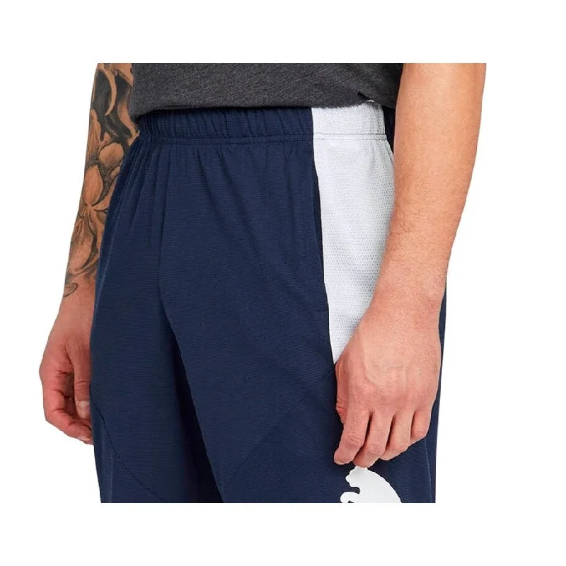 Men’s lightweight drawstring pants-Puma Men's 10 Training Cat Shorts Blue Size Medium