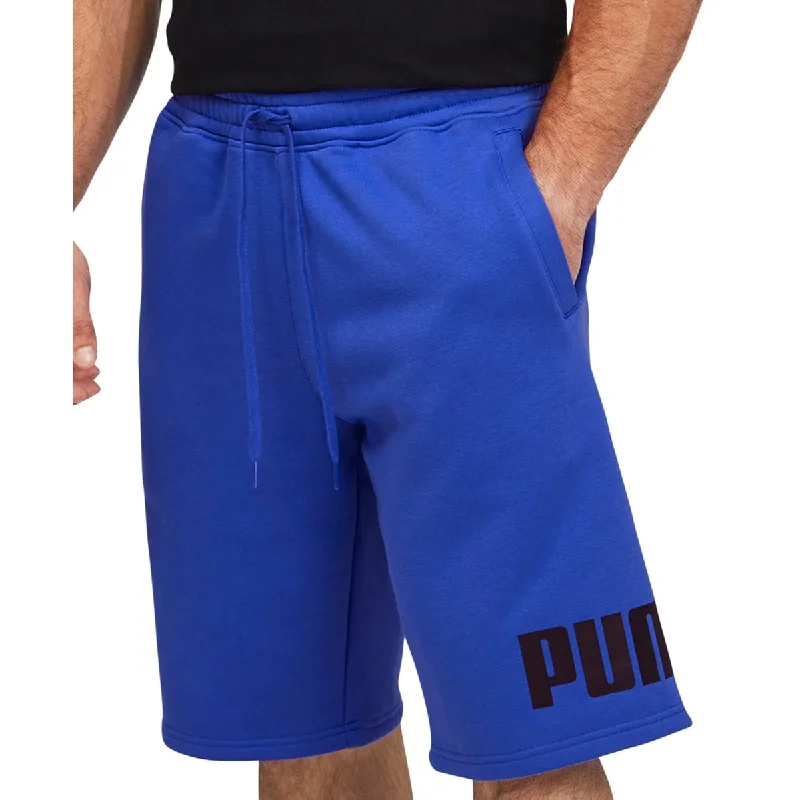 Men’s comfy utility trousers-Puma Men's Big Fleece Logo Shorts Blue Size Large