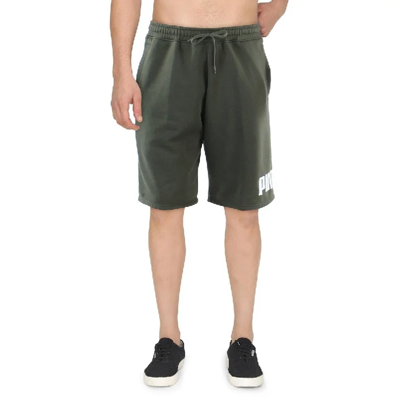 Men’s breathable ripstop trousers-Puma Men's Big Fleece Logo Shorts Green Size Xx-Large