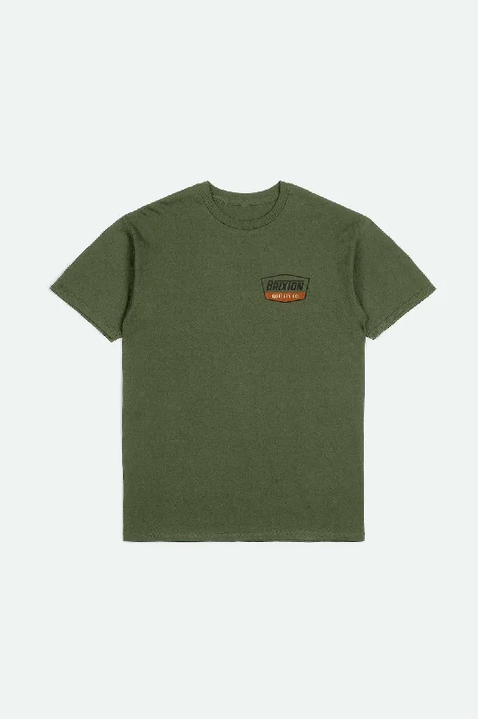 Men’s lightweight performance top-Regal S/S Standard T-Shirt - Ivy Green/Washed Black/Rust