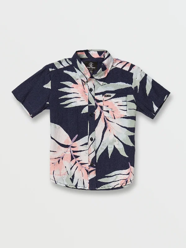 Little Boys Seeweed Short Sleeve Shirt - Navy