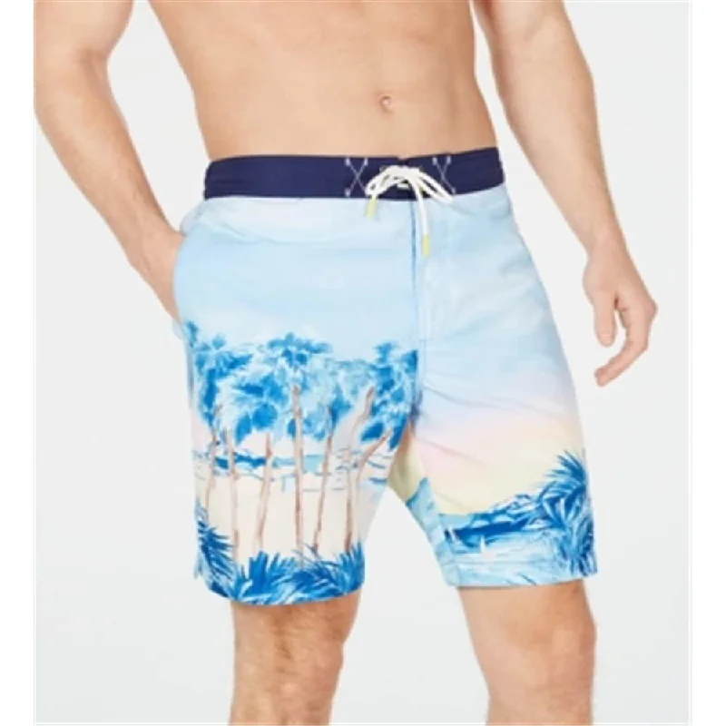 Men’s trendy utility trousers-Tommy Bahama Men's Baja Printed Board Shorts Swim Trunks Blue