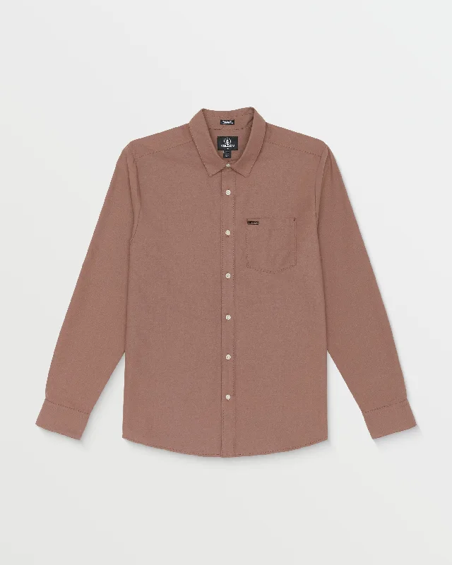 Men’s breathable herringbone shirt-Veeco Oxford Long Sleeve Shirt - Nutmeg