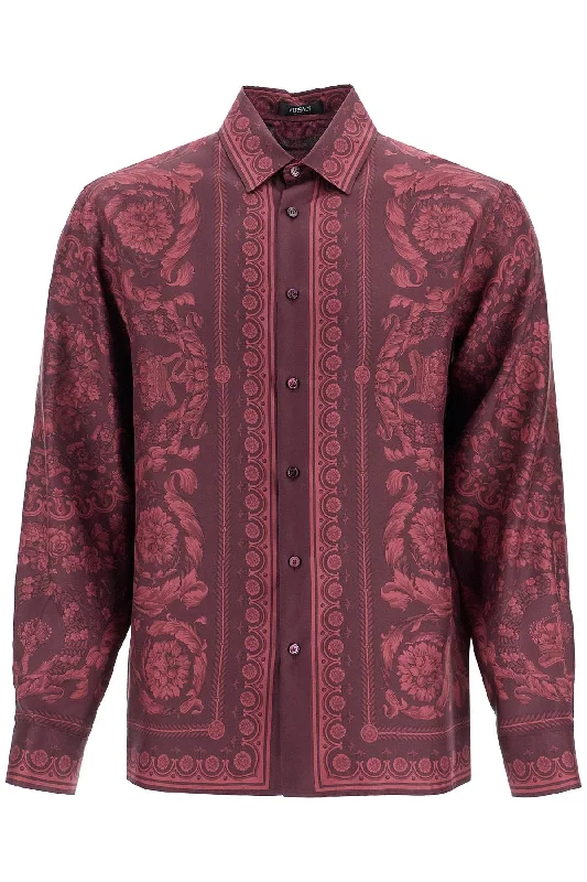 Men’s trendy twill button-up-Versace Men's Baroque Silk Shirt