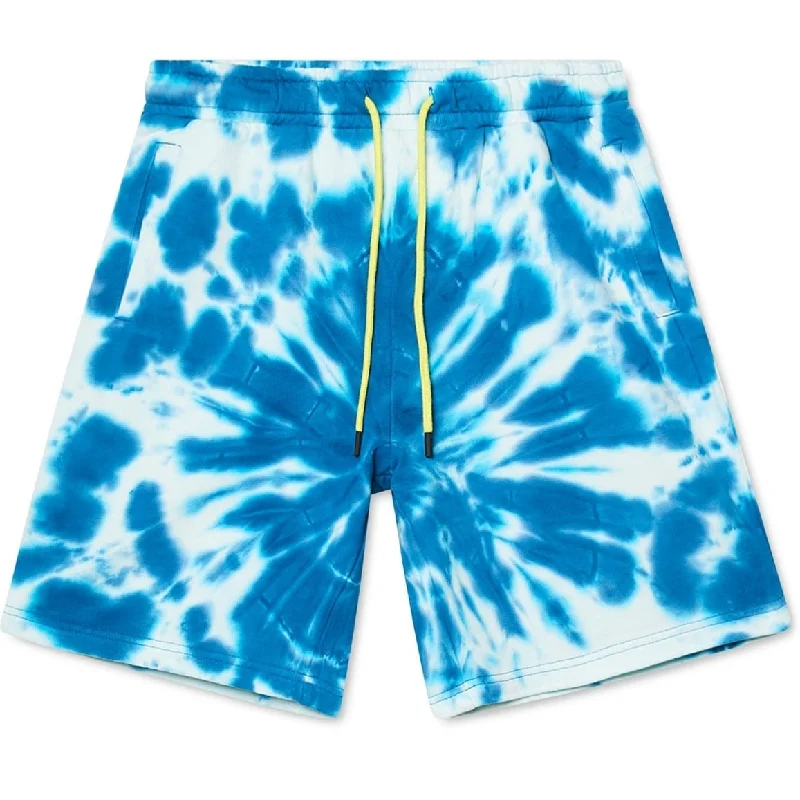 Men’s durable corduroy jeans-Wesc Men's Tie Dye Print Drawstring Shorts Blue Size Large