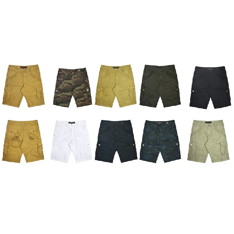 Men’s trendy washed trousers-XRAY Mens Relaxed Fit Double Pocket Cargo Shorts