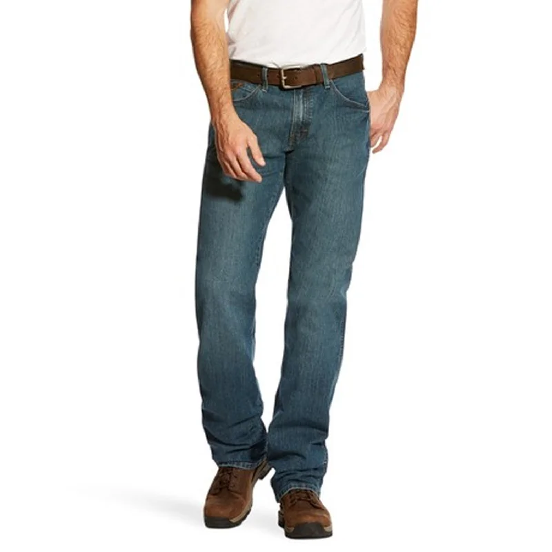 Men’s trendy utility trousers-Ariat Men's Rebar M4 Relaxed DuraStretch Basic Boot Cut Jean