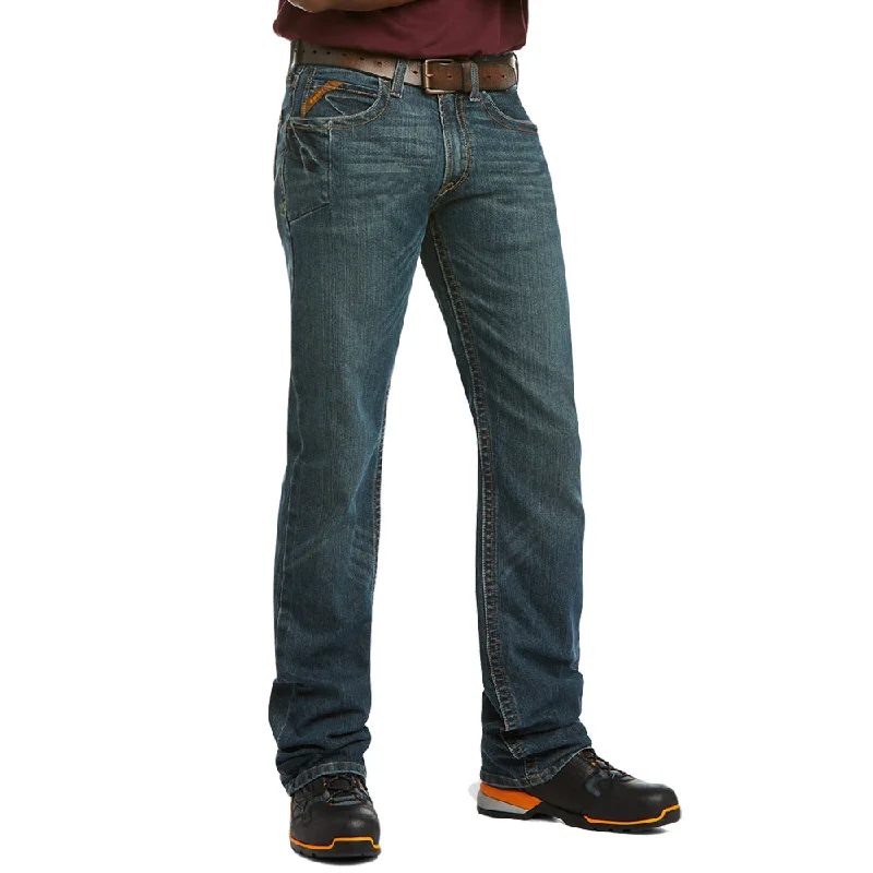 Men’s casual stretch trousers-Ariat Men's Rebar M5 Straight DuraStretch Edge Stackable Straight Leg Jean