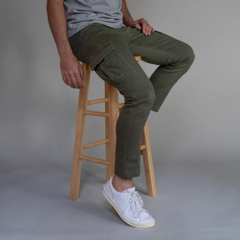 Men’s trendy twill jeans-Cargo Pants - Olive