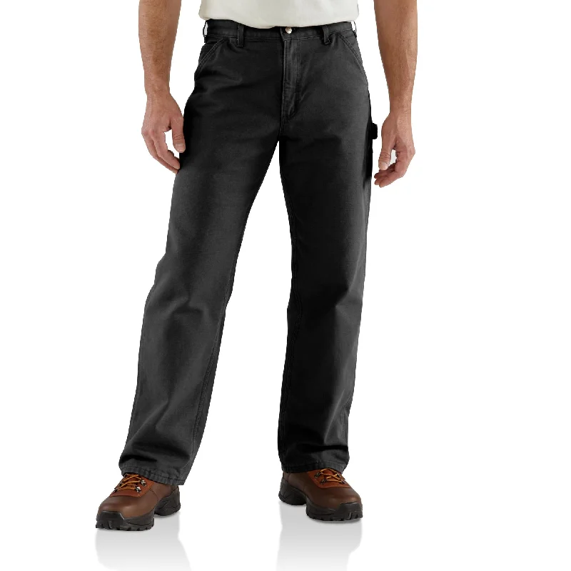 Men’s durable stretch jeans-Carhartt Men's Loose Fit Washed Duck Utility Work Pant_Black