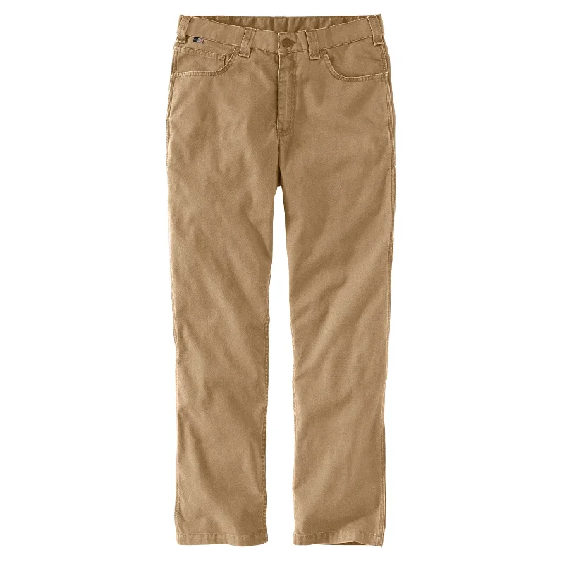 Men’s slim-fit chino pants-Carhartt Men's Flame Resistant Rugged Flex® Relaxed Fit Canvas Pant_Dark Khaki