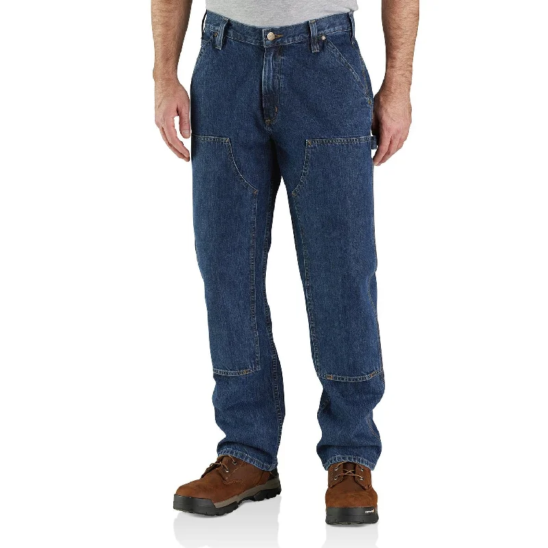 Men’s casual washed trousers-Carhartt Men's Loose Fit Double-Front Utility Logger Jean