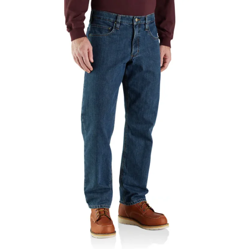 Men’s soft drawstring trousers-Carhartt Men's Relaxed Fit Flannel Lined 5-Pocket Jean