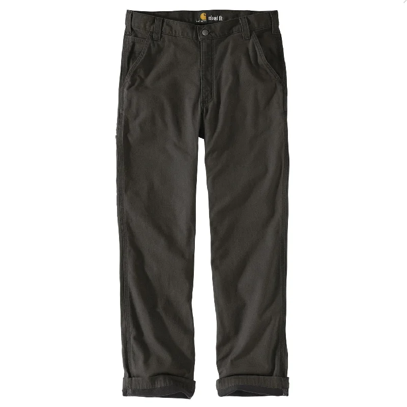 Men’s durable ripstop pants-Carhartt Men's Rigby Flannel-Lined Dungaree_Peat