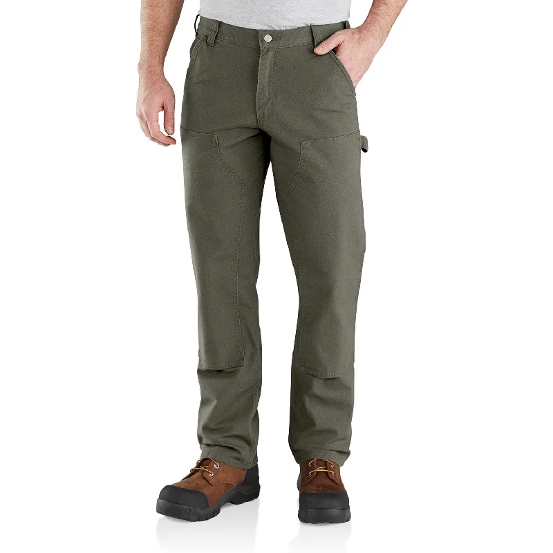 Men’s lightweight stretch pants-Carhartt Men's Rugged Flex® Relaxed Fit Double-Front Duck Pant_Moss