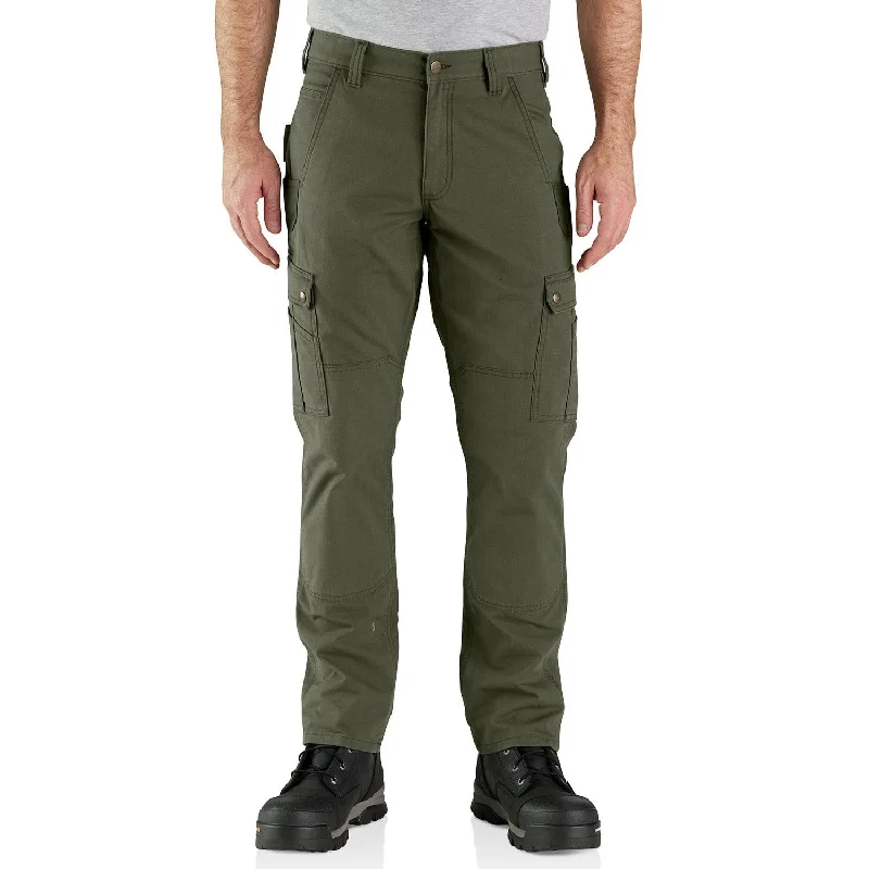 Men’s breathable twill trousers-Carhartt Men's Rugged Flex® Ripstop Cargo Work Pant_Basil