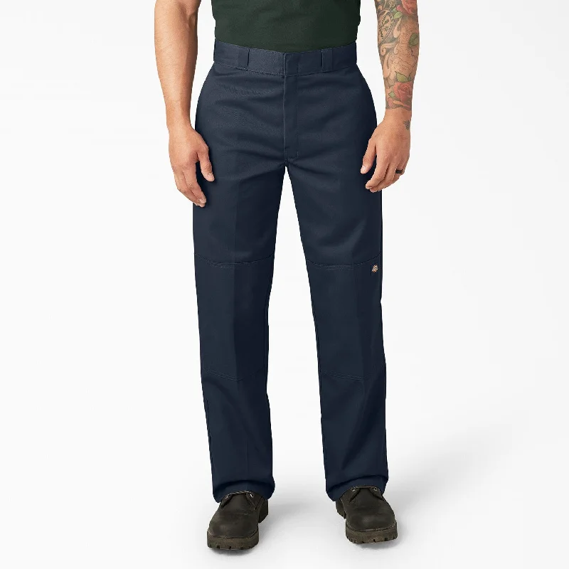 Men’s casual pleated pants-Dickies Men's Loose Fit Twill Double Knee Work Pant_Dark Navy