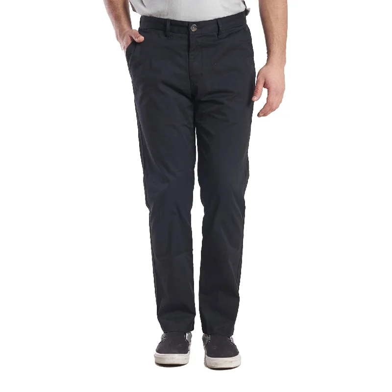 Men’s bold twill trousers-Lightweight Stretch Chinos Standard Fit - Black