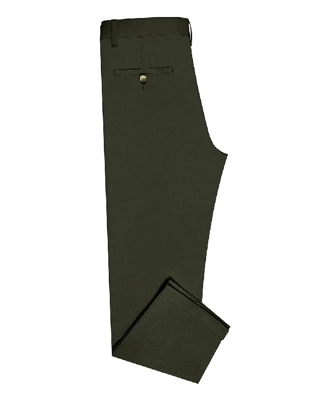 Men’s trendy washed trousers-Genoa Chino Pant Olive Green