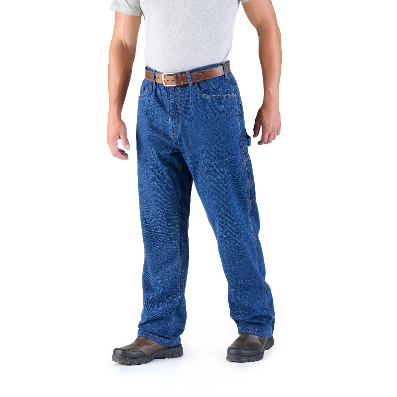 Men’s slim-fit ripstop jeans-Heartland Flannel-Lined Denim Dungaree