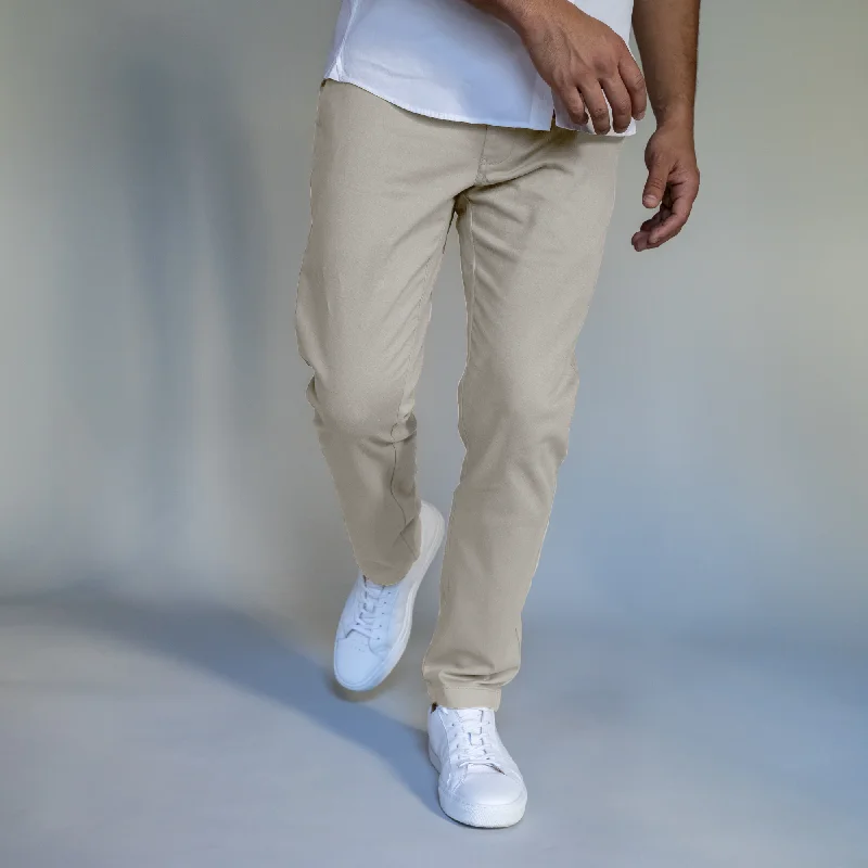 Men’s relaxed corduroy trousers-Stretch Chinos Slim Fit - Grey