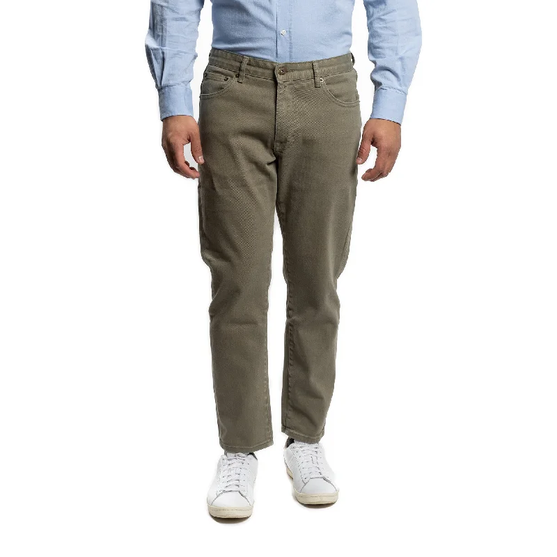 Men’s bold corduroy trousers-Travel Jeans Standard Fit - Olive