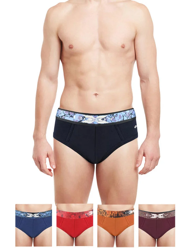 men's slim-fit underwear assortment-Body X Elaganza Solid Briefs Pack of 5 -BX34B-D-Assorted