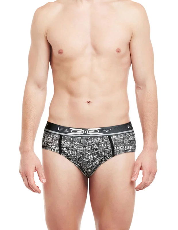 men's slimming underwear multipack-Body X Printed Briefs-BX01B-1