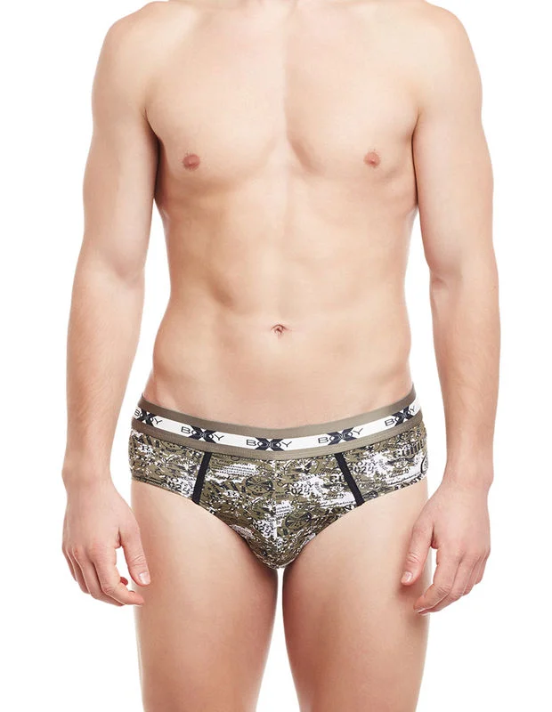 men's high-waisted underwear assortment-Body X Printed Briefs-BX01B-10