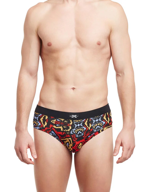 men's supportive underwear service-Body X Printed Briefs-BX06B Multi Print