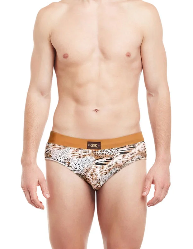 men's travel underwear service-Body X Printed Briefs-BX06B Tiger Print