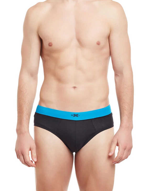 men's stretch underwear multipack-Body X Solid Briefs-BX07B-Black