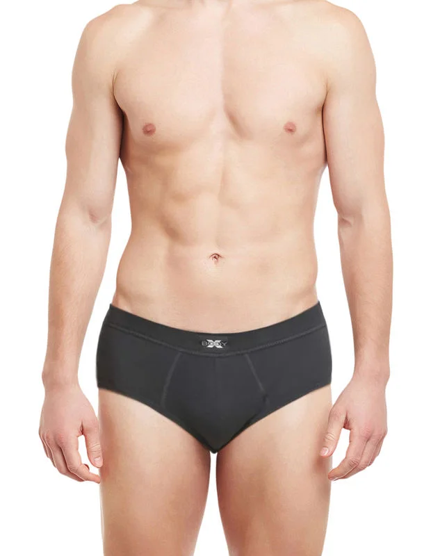 men's lightweight underwear delivery-Body X Solid Briefs-BX14B-Dark Grey Melange