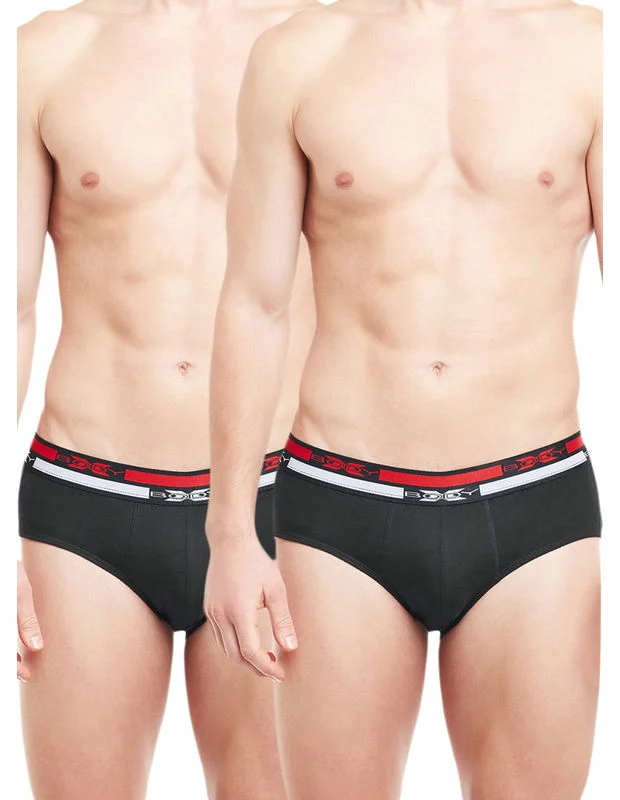 men's durable underwear discount-Body X Solid Briefs-Pack of 2-BX12B-Black