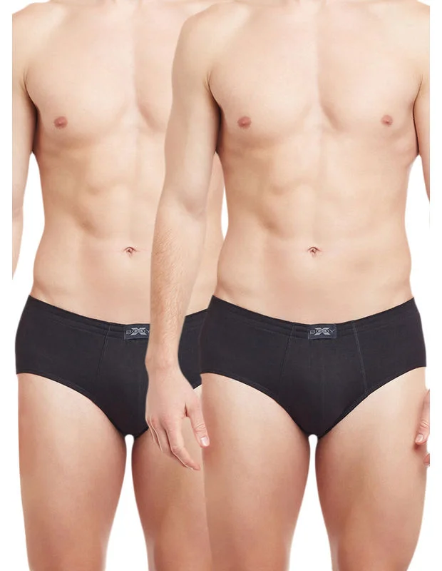 men's affordable underwear service-Body X Solid Briefs-Pack of 2-TUTO-Black